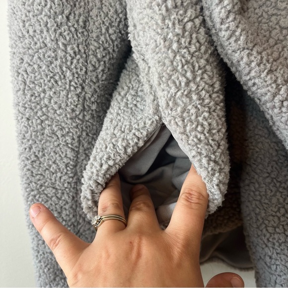 Crown & Ivy Gray Sherpa Open Front Thick Cardigan XL - Picture 7 of 7